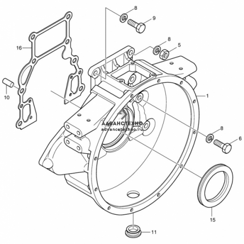 003 Картер маховика (FLYWHEEL HOUSING)