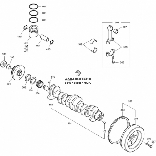 004 Вал коленчатый (CRANK SHAFT)